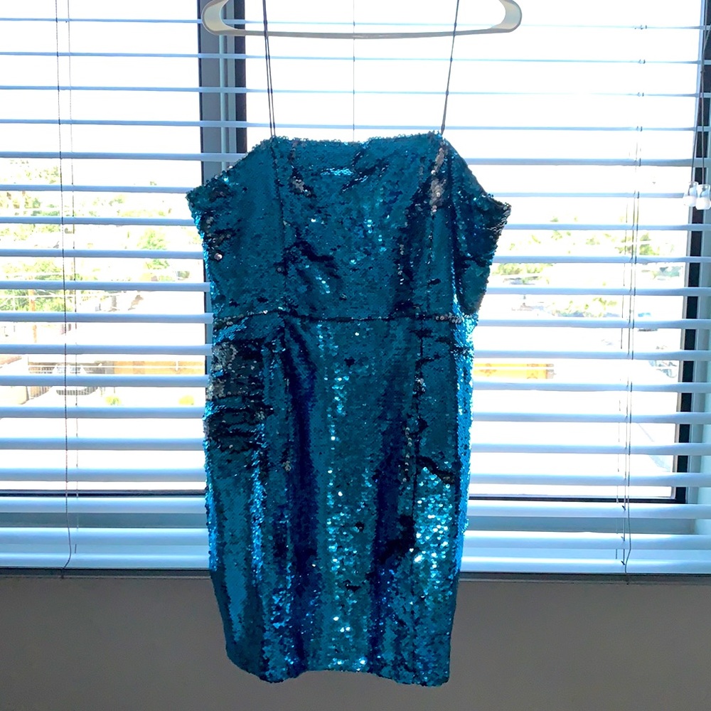Blue sequin Shein dress